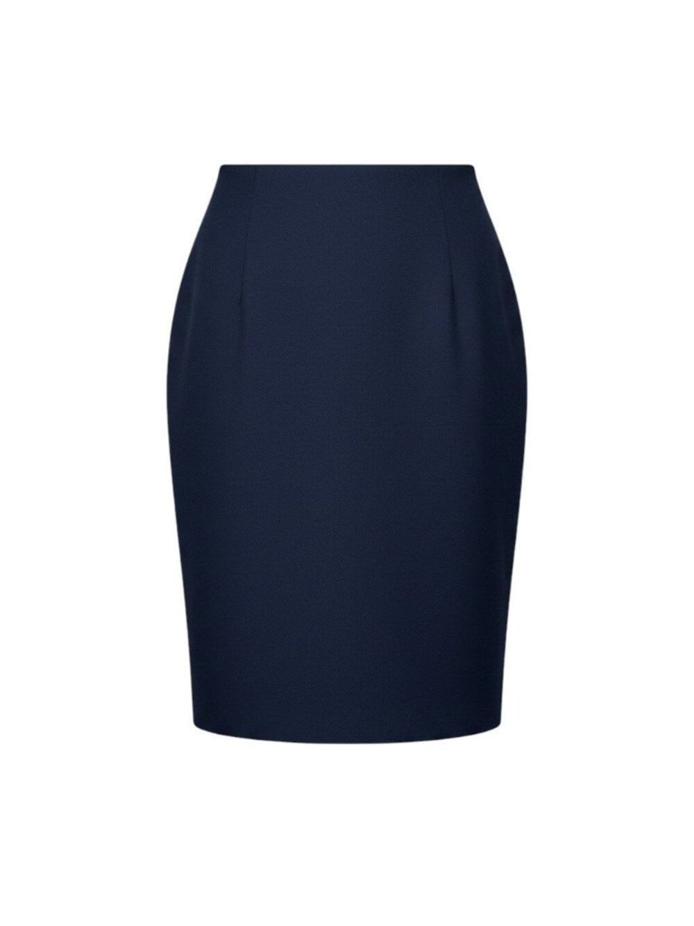 Chanel Cg9 Boutique Tight Skirt CC Logo Button 40 Navy Wool